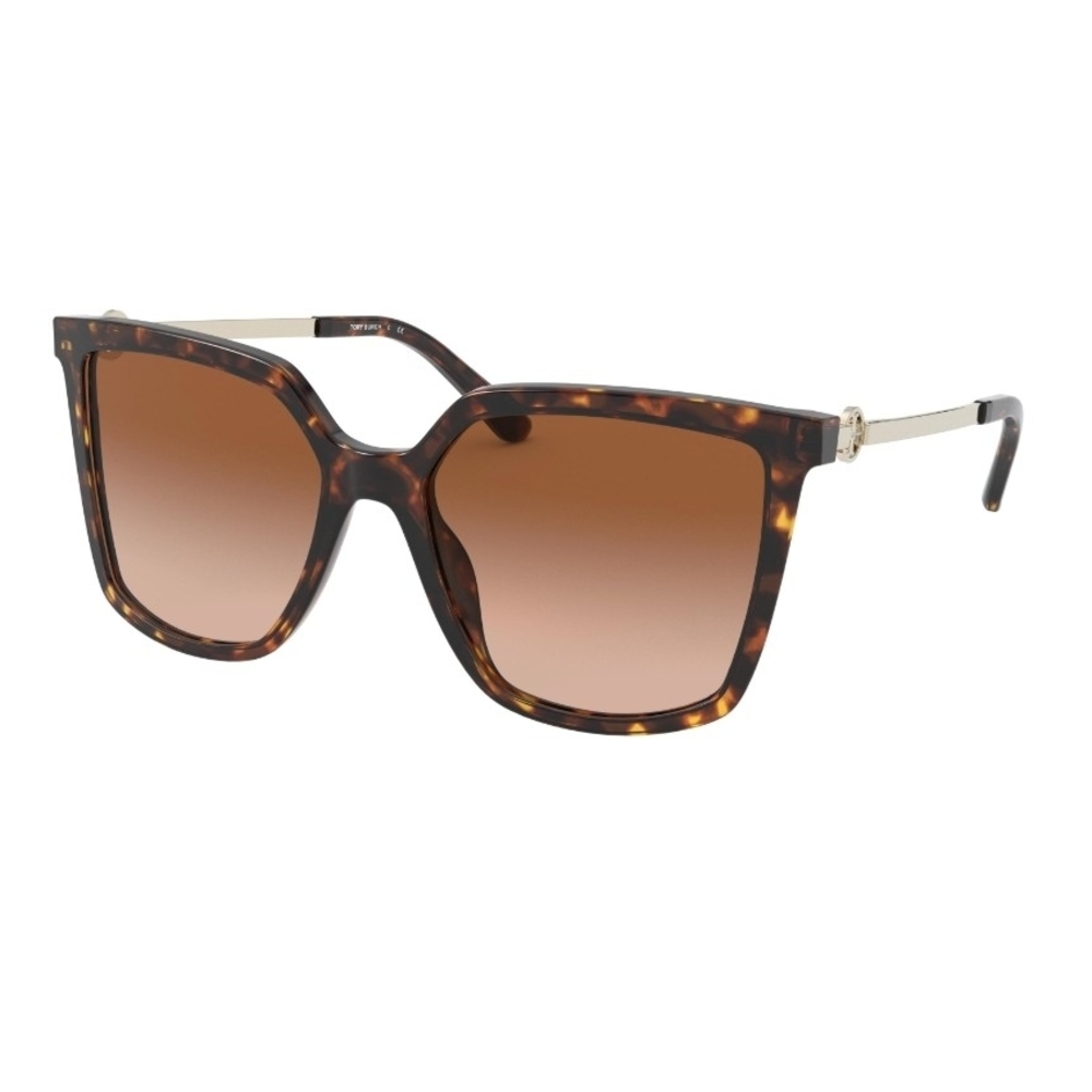 Tortoise Shell Square Women's Sunglasses - Brown Gradient Lenses